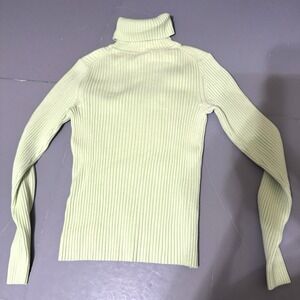 GAP Sweater Womens M Medium Vintage Y2k Slim Fit Ribbed Turtleneck Pale Green